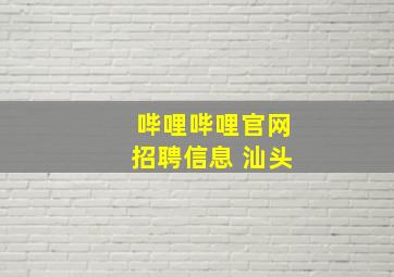 哔哩哔哩官网招聘信息 汕头